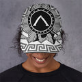 Black And White Spartan Warrior Print Baseball Cap