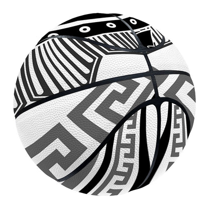 Black And White Spartan Warrior Print Basketball