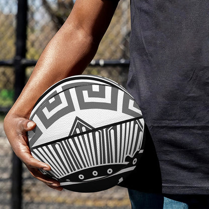 Black And White Spartan Warrior Print Basketball