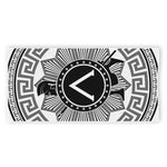 Black And White Spartan Warrior Print Beach Towel