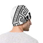 Black And White Spartan Warrior Print Beanie