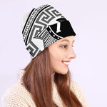 Black And White Spartan Warrior Print Beanie