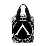 Black And White Spartan Warrior Print Bible Tote Bag