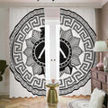 Black And White Spartan Warrior Print Dimout Pencil Pleat Curtains