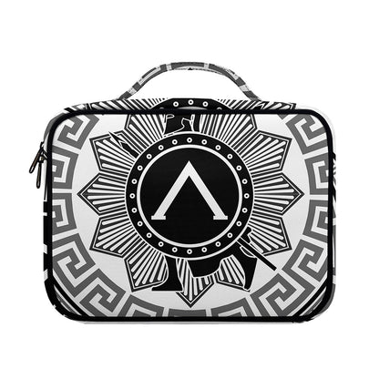 Black And White Spartan Warrior Print Briefcase Bible Bag