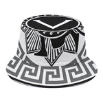 Black And White Spartan Warrior Print Bucket Hat