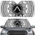 Black And White Spartan Warrior Print Car Windshield Sun Shade