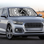 Black And White Spartan Warrior Print Car Windshield Sun Shade