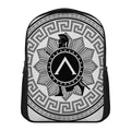 Black And White Spartan Warrior Print Casual Backpack