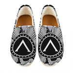 Black And White Spartan Warrior Print Casual Shoes