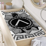 Black And White Spartan Warrior Print Changing Pad Cover