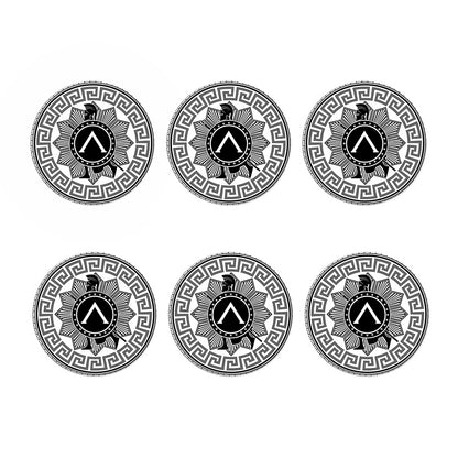 Black And White Spartan Warrior Print Coaster Set