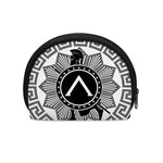 Black And White Spartan Warrior Print Coin Purse