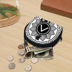 Black And White Spartan Warrior Print Coin Purse