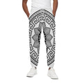 Black And White Spartan Warrior Print Cotton Sweatpants