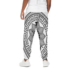 Black And White Spartan Warrior Print Cotton Pants