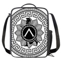 Black And White Spartan Warrior Print Crossbody Lunch Bag