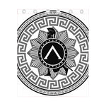 Black And White Spartan Warrior Print Curtain