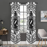 Black And White Spartan Warrior Print Curtain