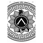 Black And White Spartan Warrior Print Curtain