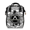 Black And White Spartan Warrior Print Diaper Bag