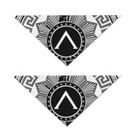 Black And White Spartan Warrior Print Dog Bandana