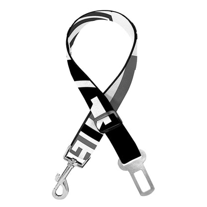 Black And White Spartan Warrior Print Dog Seat Belt