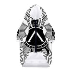 Black And White Spartan Warrior Print Dog Zip Up Hoodie