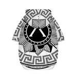 Black And White Spartan Warrior Print Dog Zip Up Hoodie