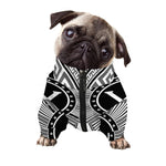 Black And White Spartan Warrior Print Dog Zip Up Jacket