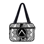 Black And White Spartan Warrior Print Double Strap Bible Bag