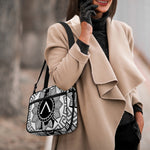 Black And White Spartan Warrior Print Double Strap Bible Bag