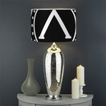 Black And White Spartan Warrior Print Drum Lamp Shade