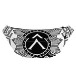 Black And White Spartan Warrior Print Fanny Pack