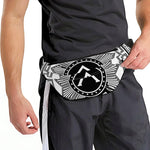 Black And White Spartan Warrior Print Fanny Pack