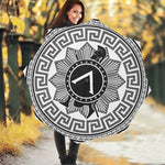 Black And White Spartan Warrior Print Foldable Umbrella