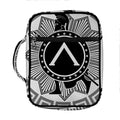 Black And White Spartan Warrior Print Front Pocket Bible Bag