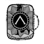 Black And White Spartan Warrior Print Front Pocket Bible Bag