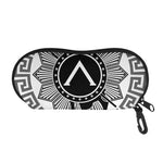 Black And White Spartan Warrior Print Glasses Case