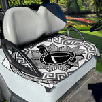 Black And White Spartan Warrior Print Golf Cart Seat Cover