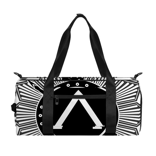 Black And White Spartan Warrior Print Gym Bag
