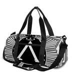 Black And White Spartan Warrior Print Gym Bag
