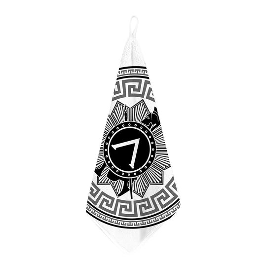 Black And White Spartan Warrior Print Hand Towel