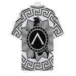 Black And White Spartan Warrior Print Hawaiian Shirt