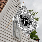 Black And White Spartan Warrior Print House Flag