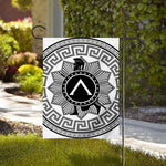 Black And White Spartan Warrior Print House Flag