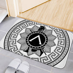 Black And White Spartan Warrior Print Indoor Door Mat