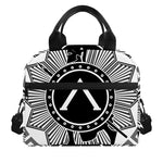 Black And White Spartan Warrior Print Insulated Lunch Bag