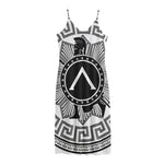 Black And White Spartan Warrior Print Jersey Midi Cami Dress