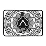 Black And White Spartan Warrior Print Kitchen Mat